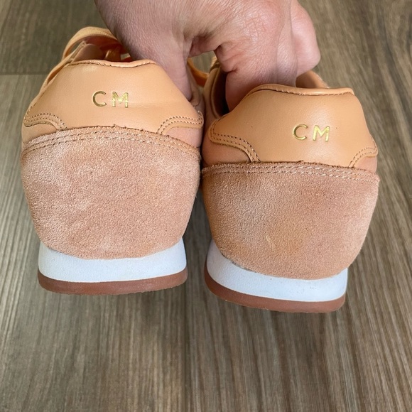 Club Monaco Zoe Leather Peach Sneakers | 8 - Picture 6 of 12